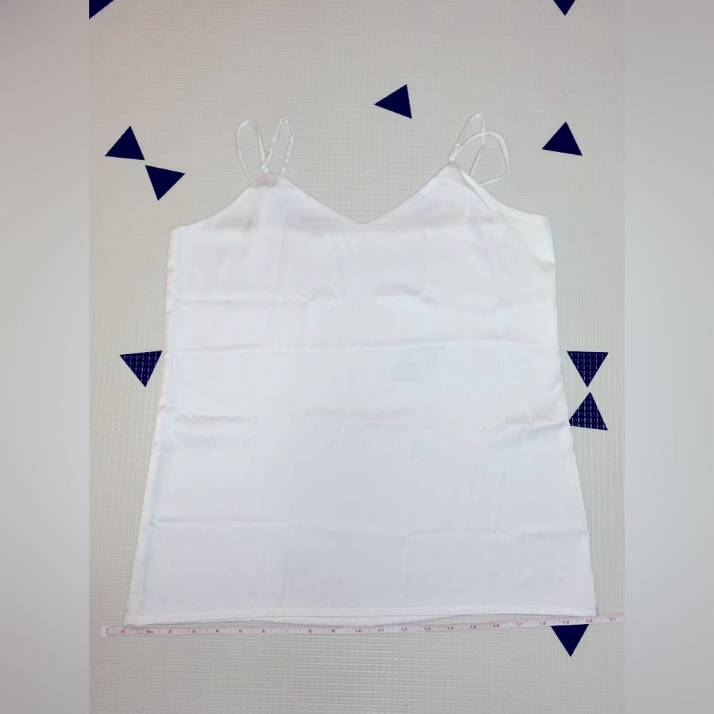 White silk tank top